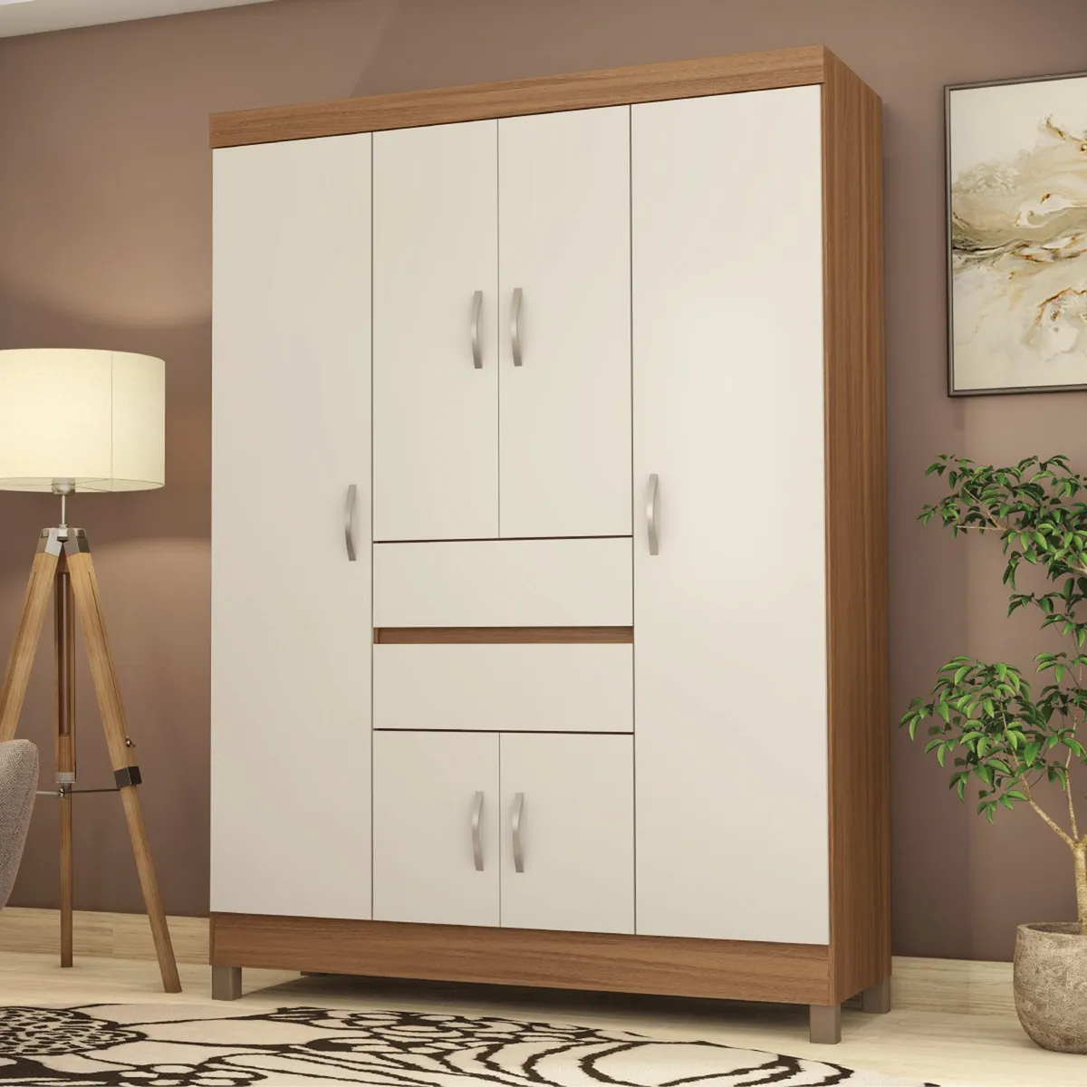 MICA - Ropero Trento 6 Puertas 2 Cajones