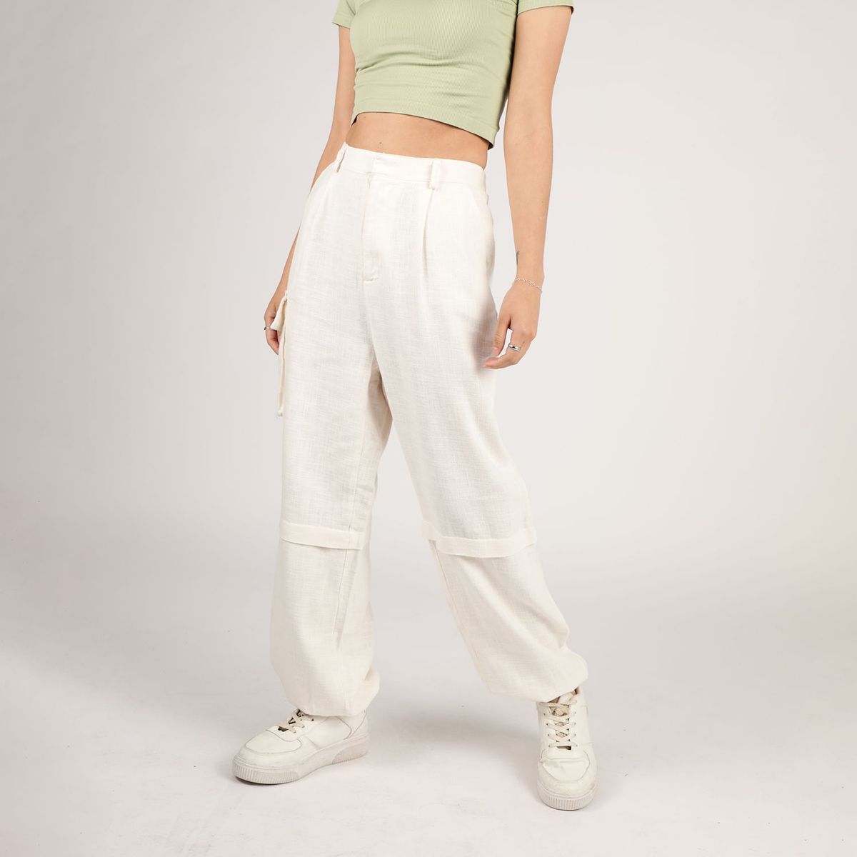 SYBILLA - Pantalón Casual Lino Mujer Sybilla