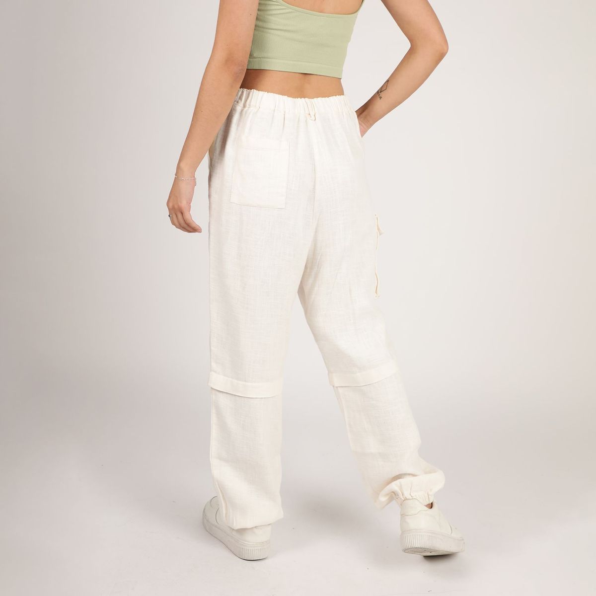 SYBILLA - Pantalón Casual Lino Mujer Sybilla