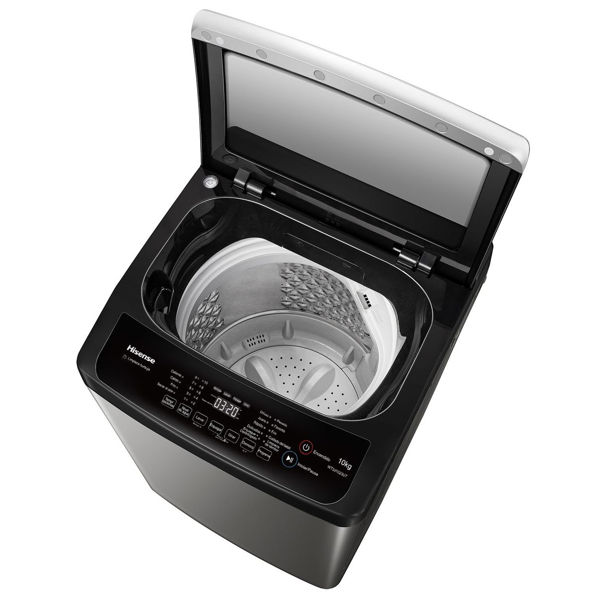 HISENSE - Lavadora 10 Kg Carga Superior Automática Negro Claro Hisense