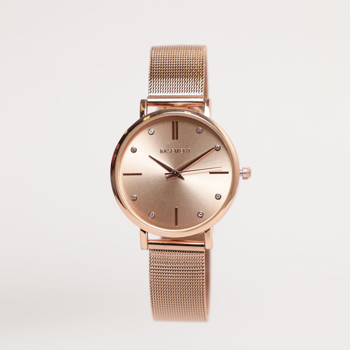BASEMENT - Reloj Basement Mujer Mesh Oro Rosa