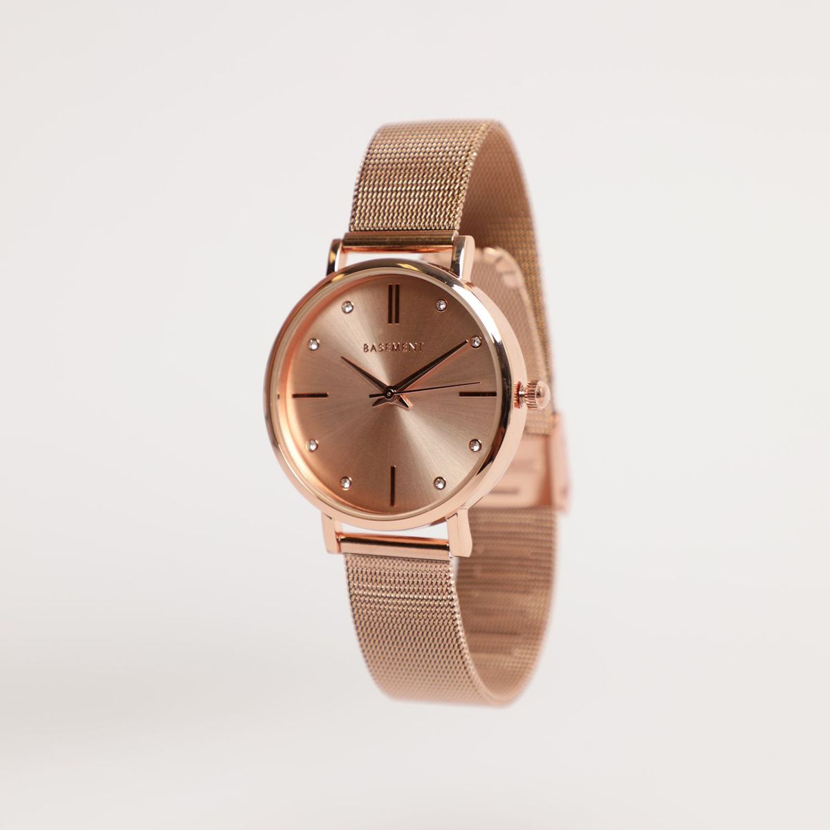 BASEMENT - Reloj Basement Mujer Mesh Oro Rosa