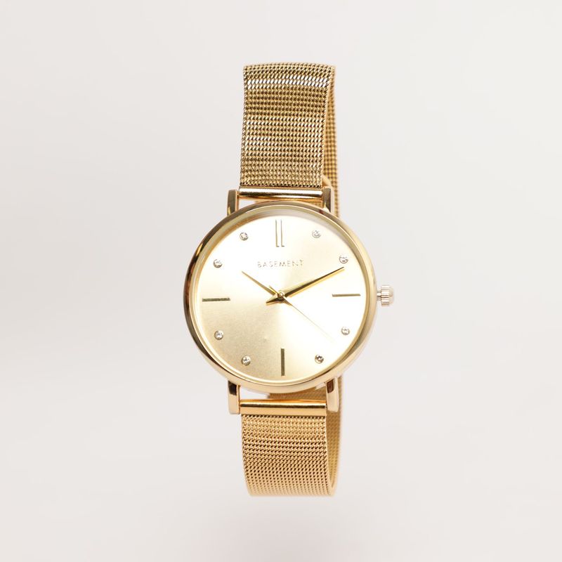 BASEMENT - Reloj Basement Mujer Mesh Dorado