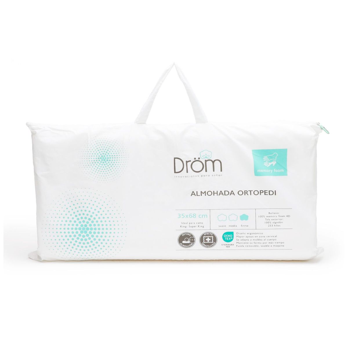 DROM - Almohada Viscoelástica Cervical Ortopedi King 35x68