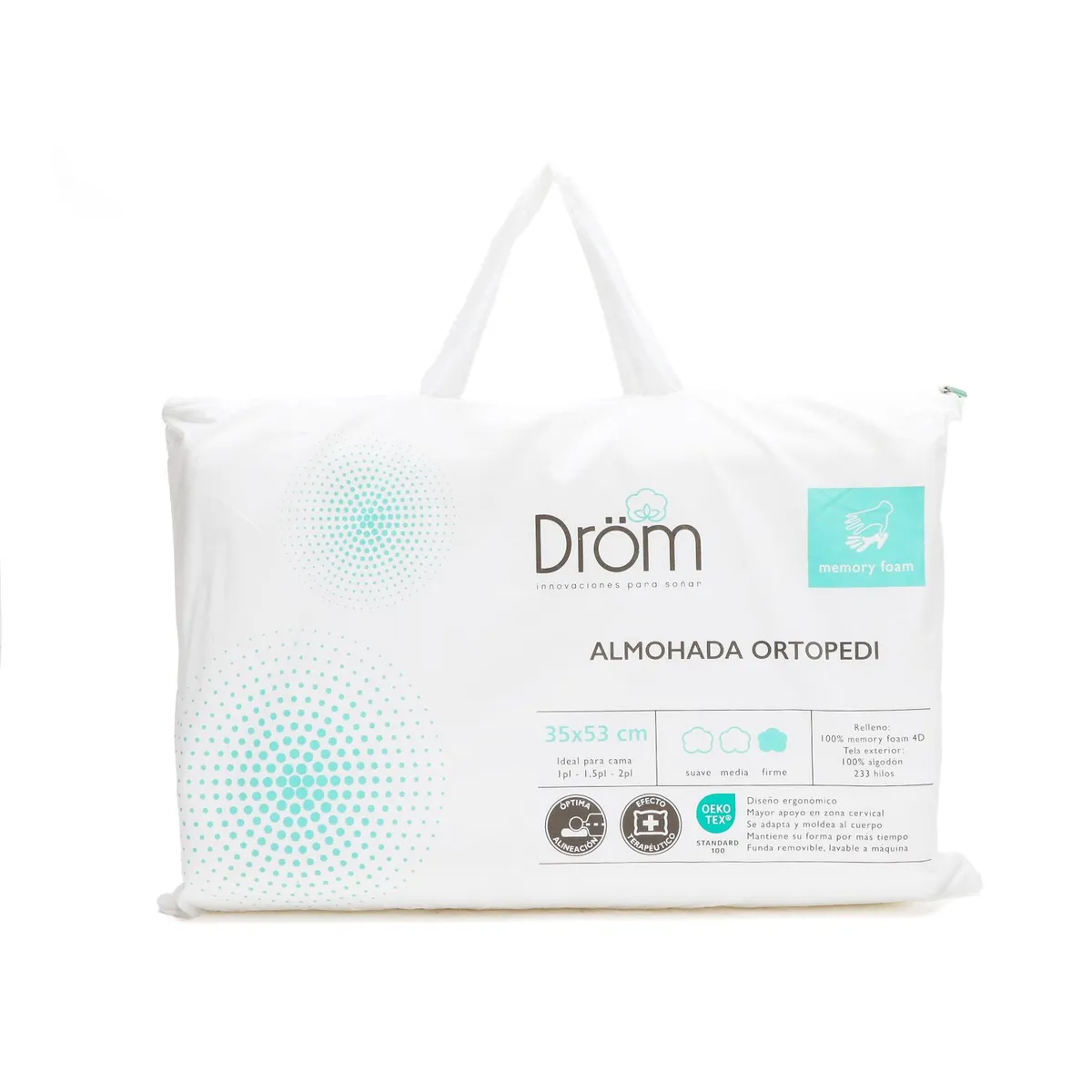 DROM - Almohada Viscoelástica Cervical Ortopedi Estándar 35x53cm