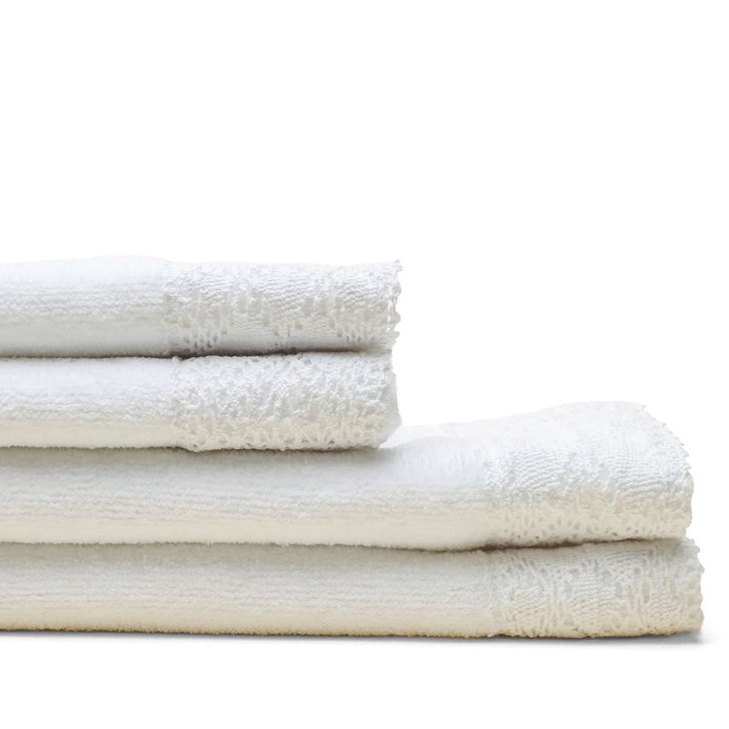 ROBERTA ALLEN - Set x2 Toallas Visita Encaje 100% Algodón