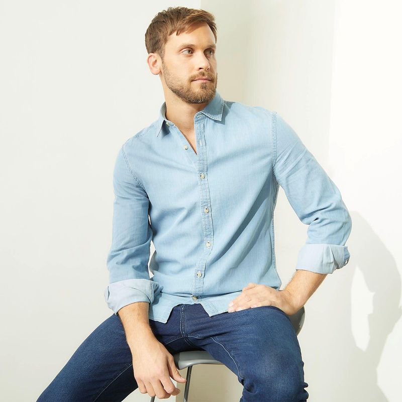 BASEMENT - Camisa 100% Algodón Hombre Basement