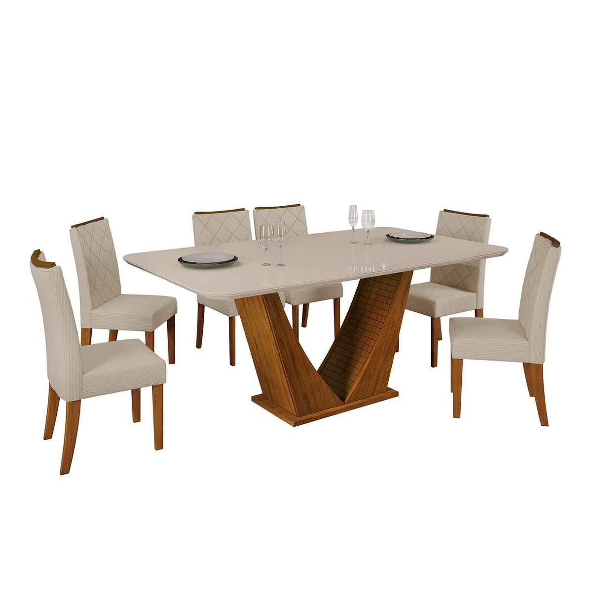 MICA - Juego de Comedor Dalila 6 Sillas