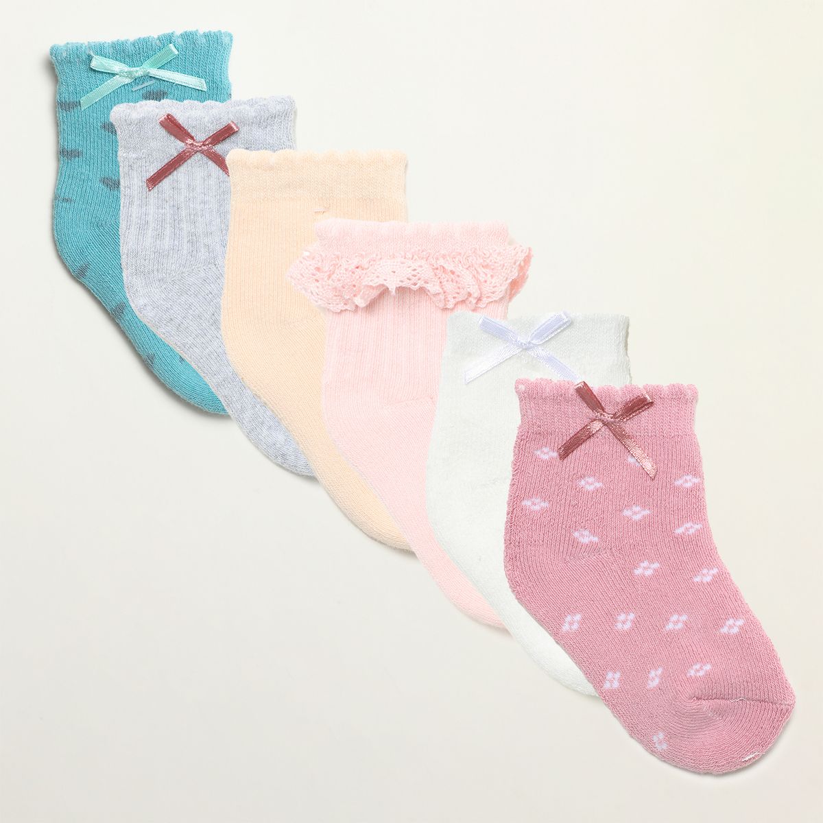 YAMP - Medias Bebé Niña Pack De 6 Unidades Algodón Yamp