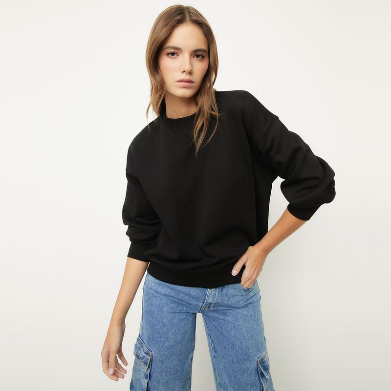 SYBILLA - Polera Sybilla Manga Larga Algodón Mujer