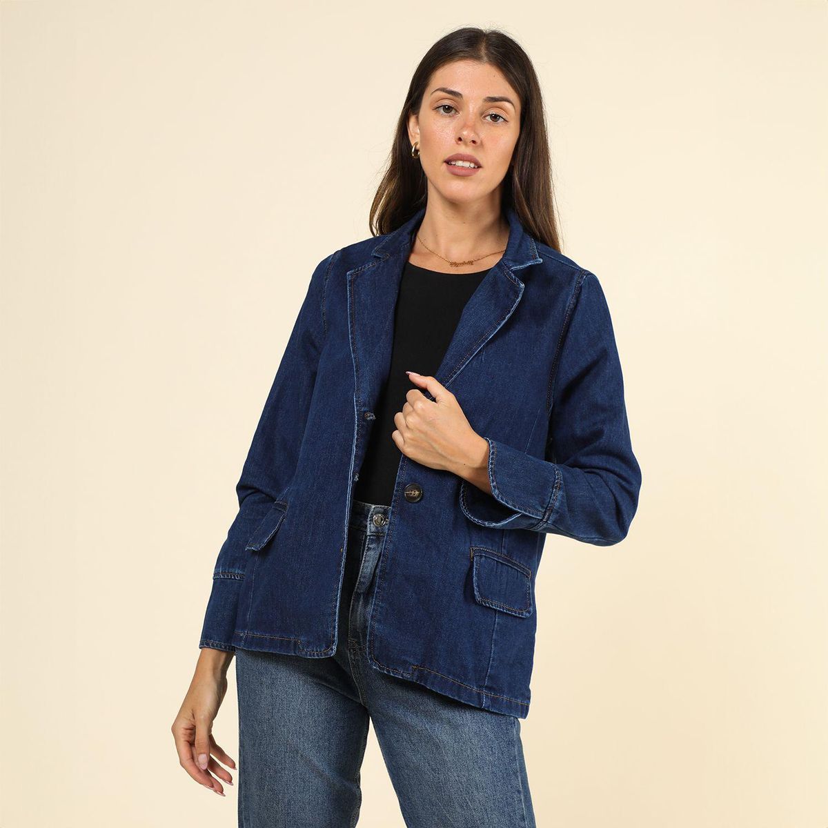 ELLE - Blazer Jean Mujer Elle