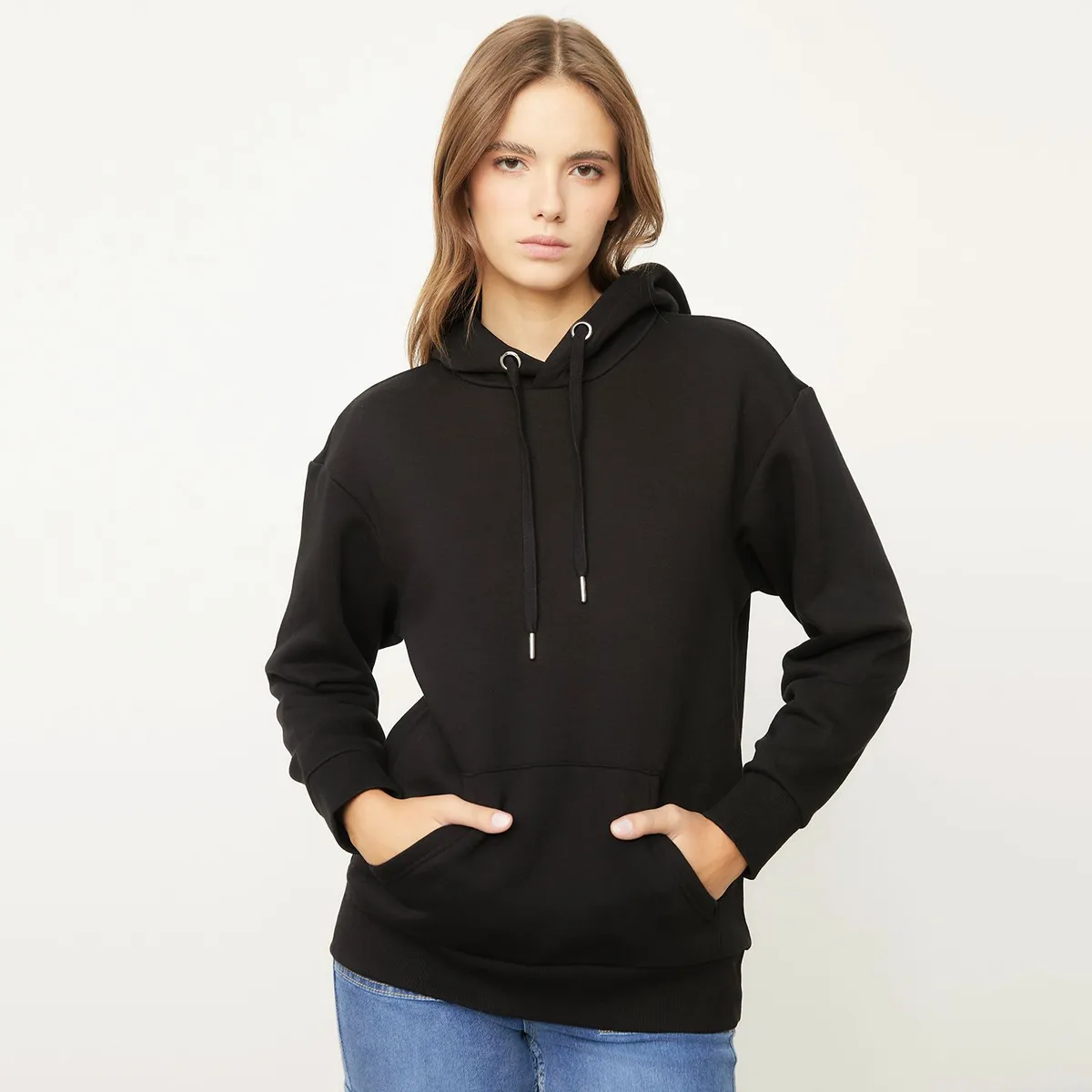 SYBILLA - Polera Sybilla Algodón Canguro Mujer Manga Larga