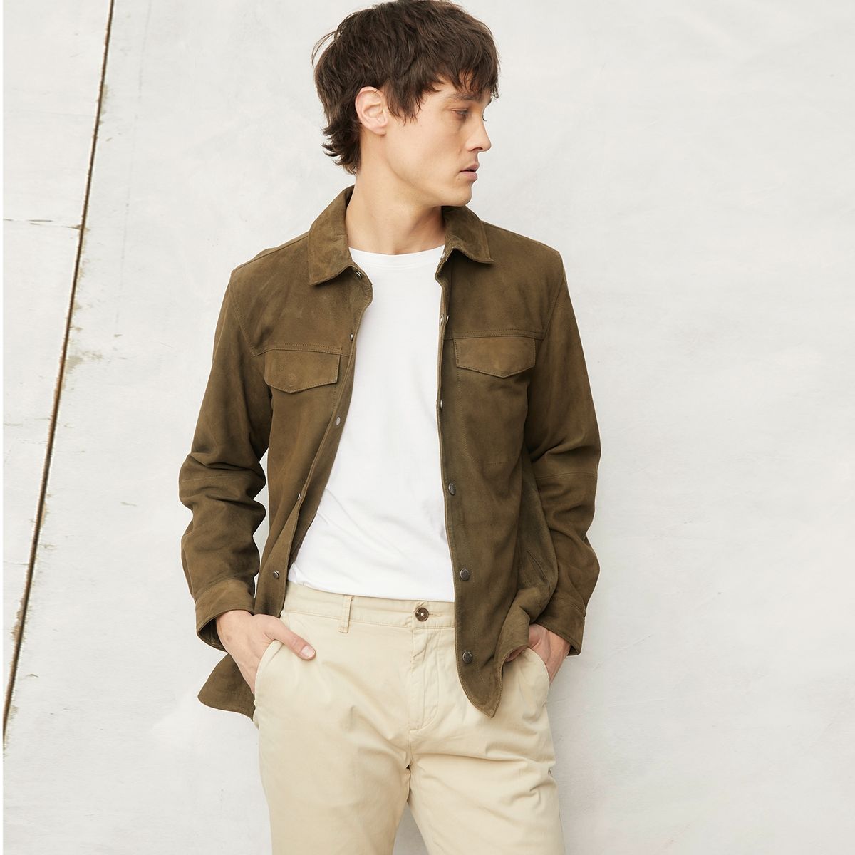 WOLF&HANK - Casaca de Cuero Wolf&Hank Clásica Hombre Manga Larga