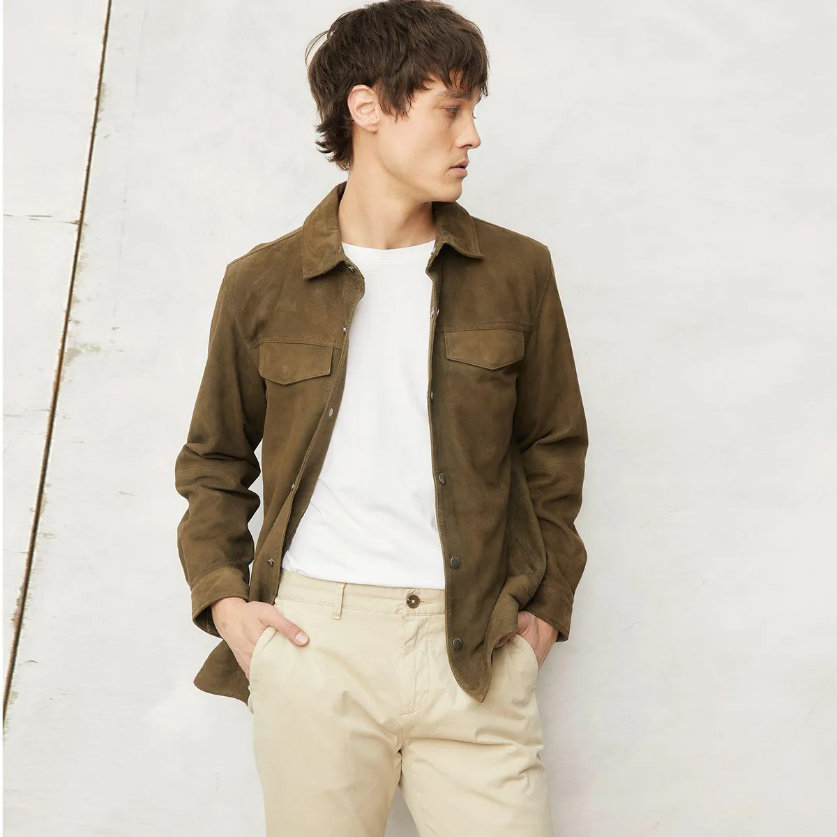 WOLF&HANK - Casaca de Cuero Wolf&Hank Clásica Hombre Manga Larga