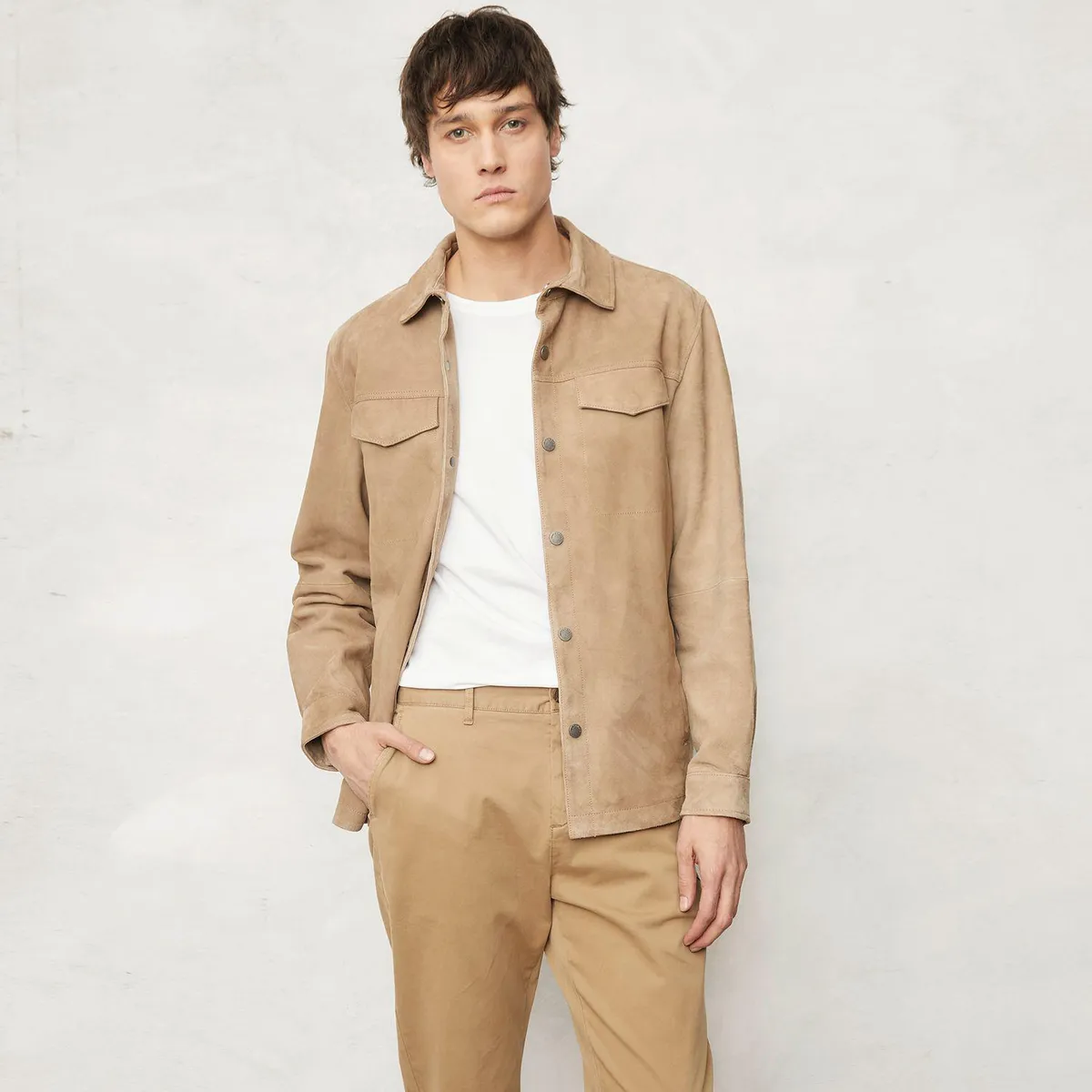 WOLF&HANK - Casaca de Cuero Wolf&Hank Clásica Hombre Manga Larga