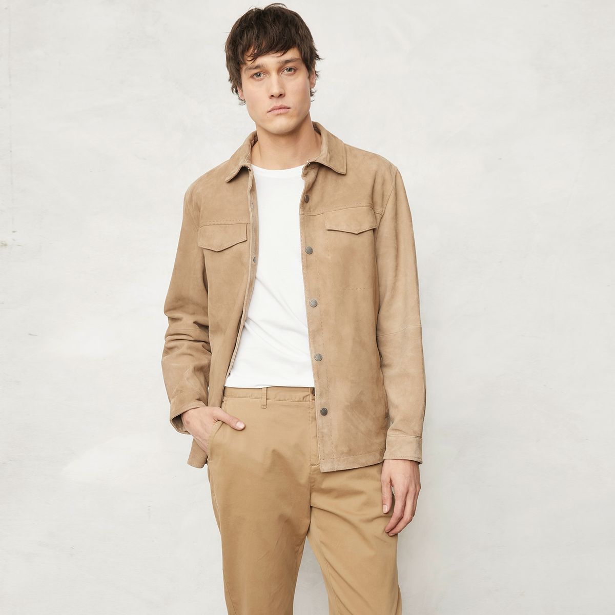 WOLF&HANK - Casaca de Cuero Wolf&Hank Clásica Hombre Manga Larga