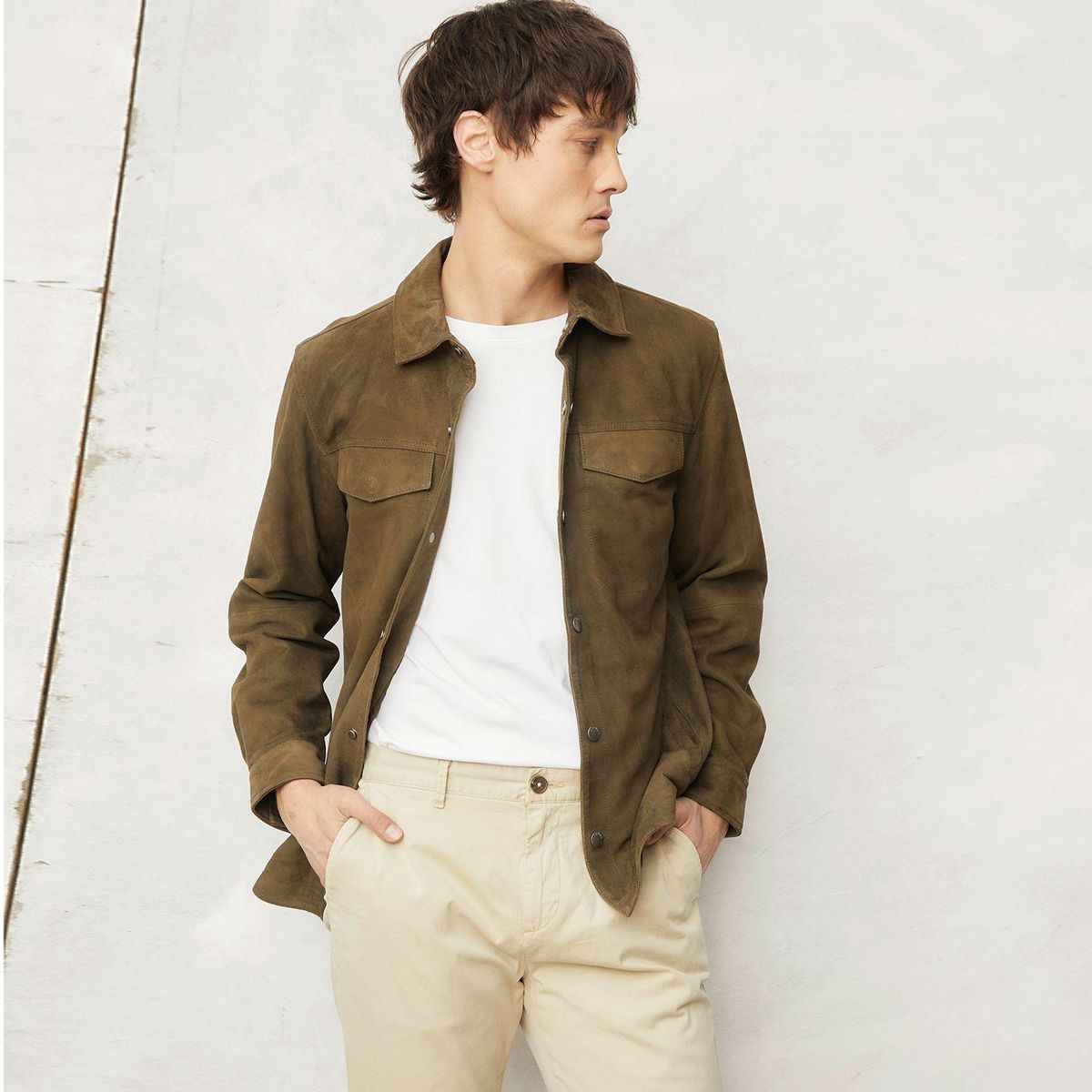 WOLF&HANK - Casaca de Cuero Wolf&Hank Clásica Hombre Manga Larga