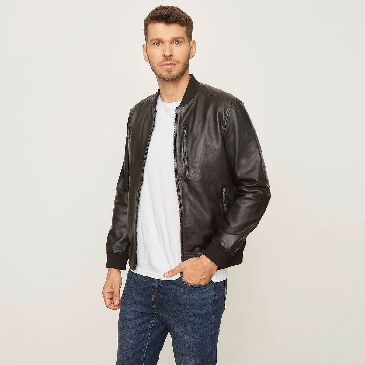 WOLF&HANK - Casaca 100% Cuero Hombre Wolf & Hank 