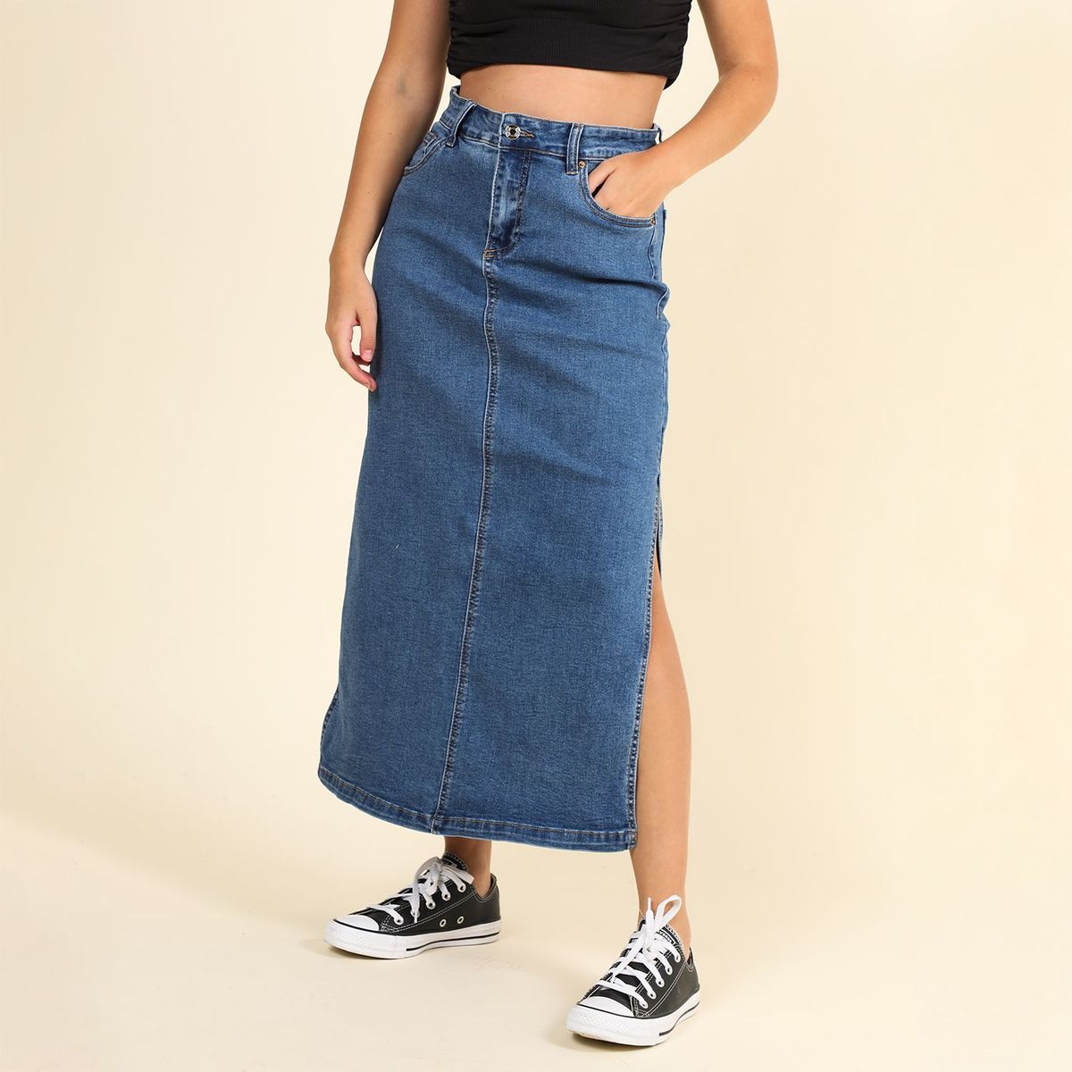 SYBILLA - Falda Jean Larga Mujer Sybilla