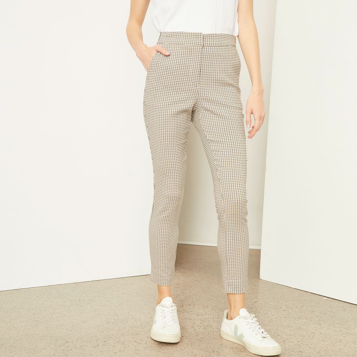 BASEMENT - Pantalon Straight Tiro Alto Mujer Basement