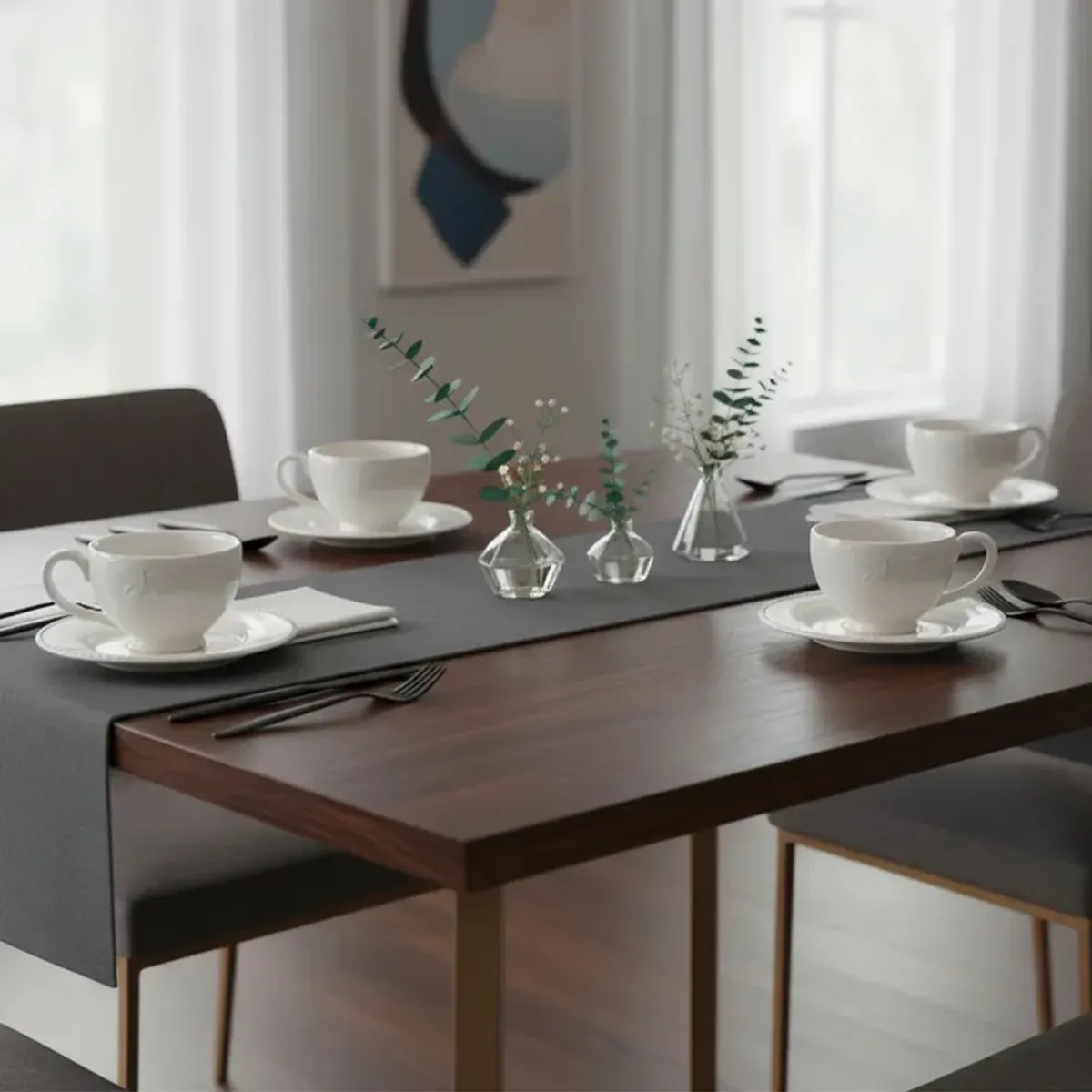 ROBERTA ALLEN - Set x4 Tazas de Café con Plato Libélula