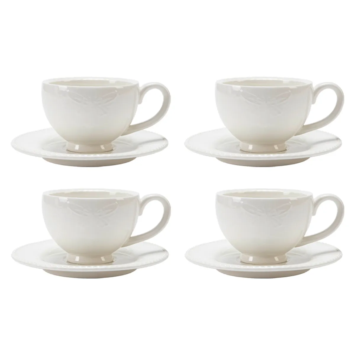 ROBERTA ALLEN - Set x4 Tazas de Café con Plato Libélula
