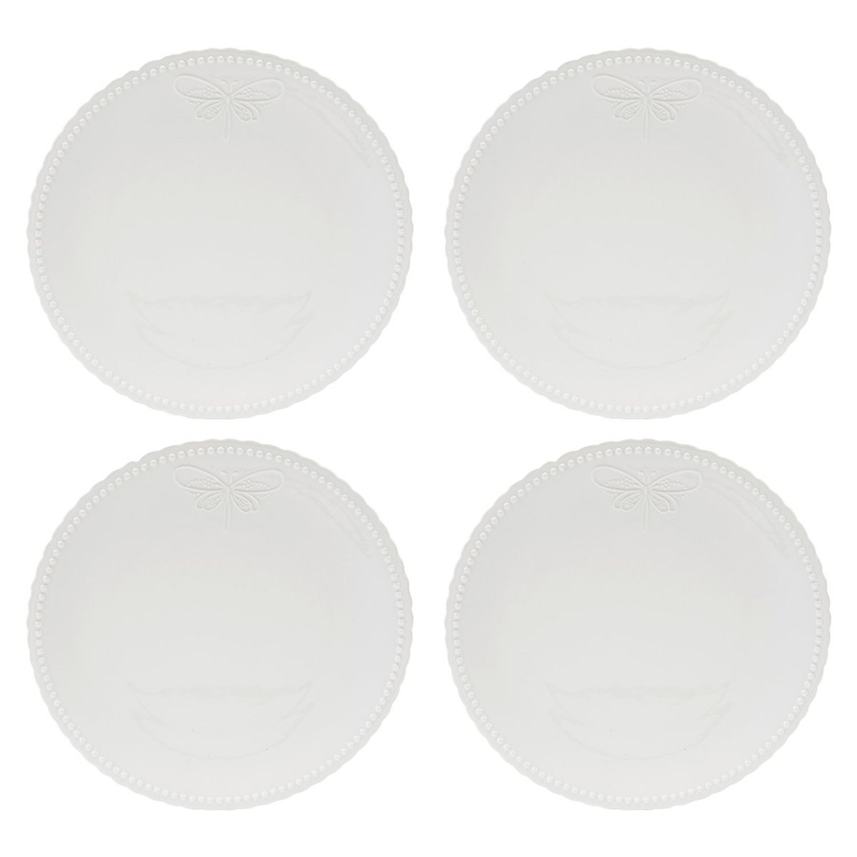 ROBERTA ALLEN - Set x4 Platos de Fondo Porcelana 27 cm Libélula