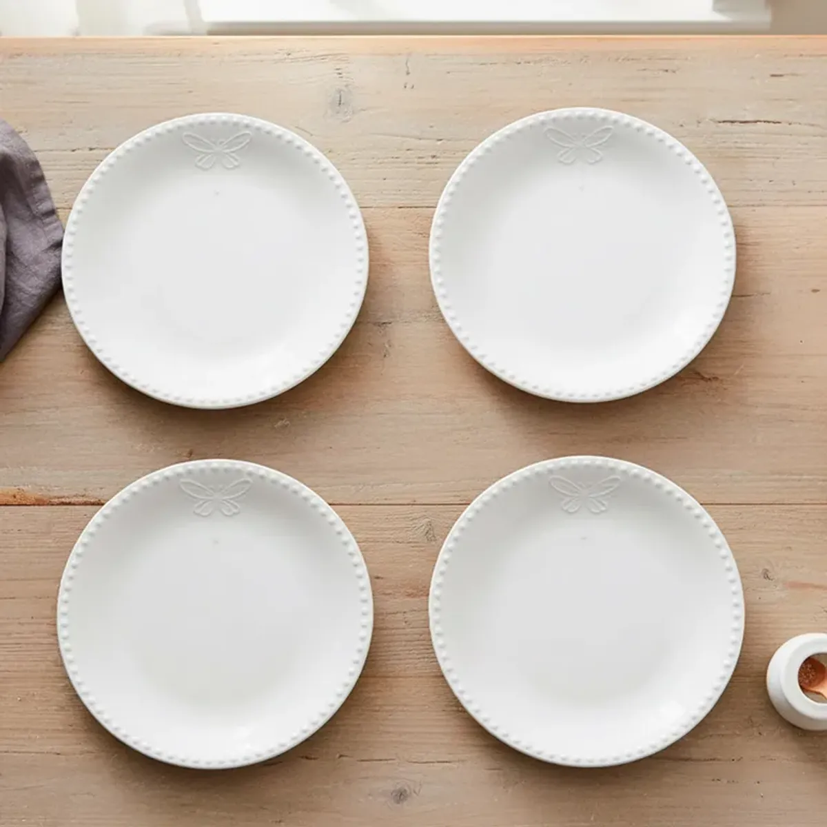 ROBERTA ALLEN - Set x4 Platos de Ensalada Porcelana 19 cm Libélula