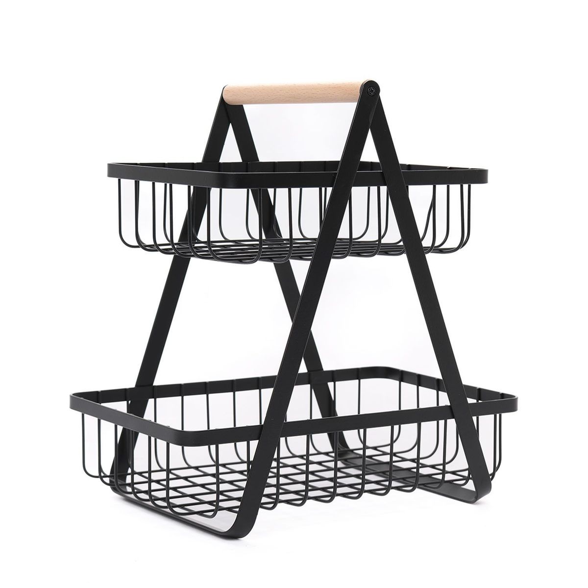 MICA - Canasto Organizador 2 Pisos Black Wood Mica