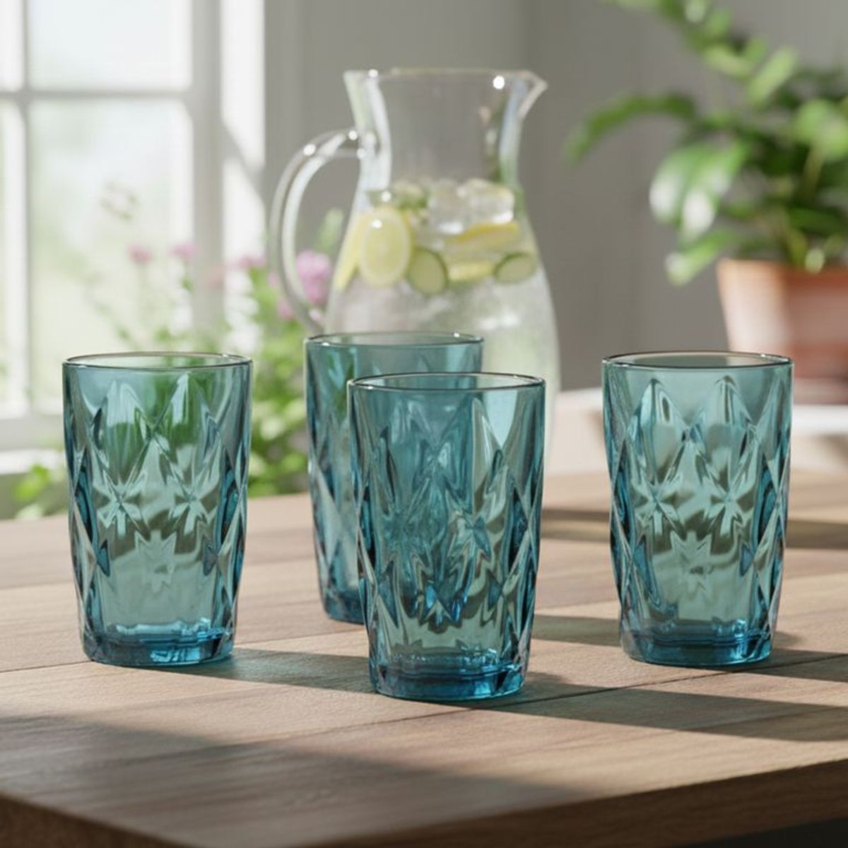 ROBERTA ALLEN - Set x4 Vasos Largo Diamante 340 ml 