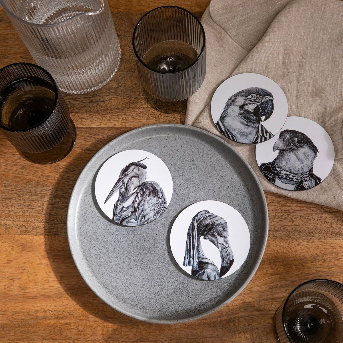 BASEMENT HOME - Set X4 Posavasos Black Bar Basement Home