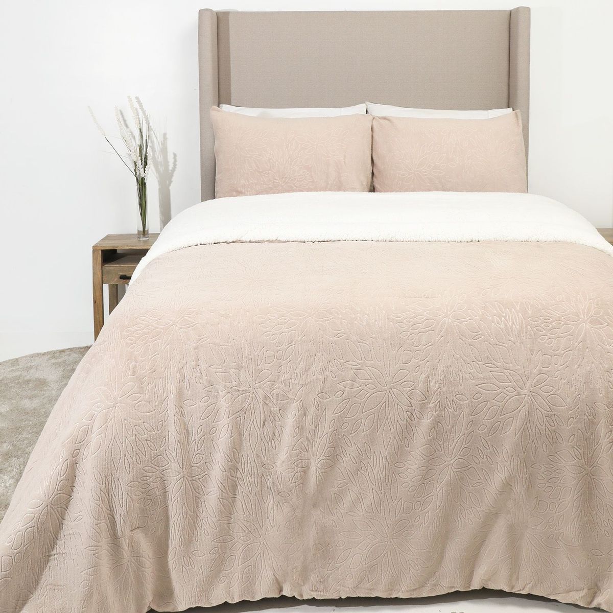 MICA - Cubrecama Coral Con Sherpa Mica