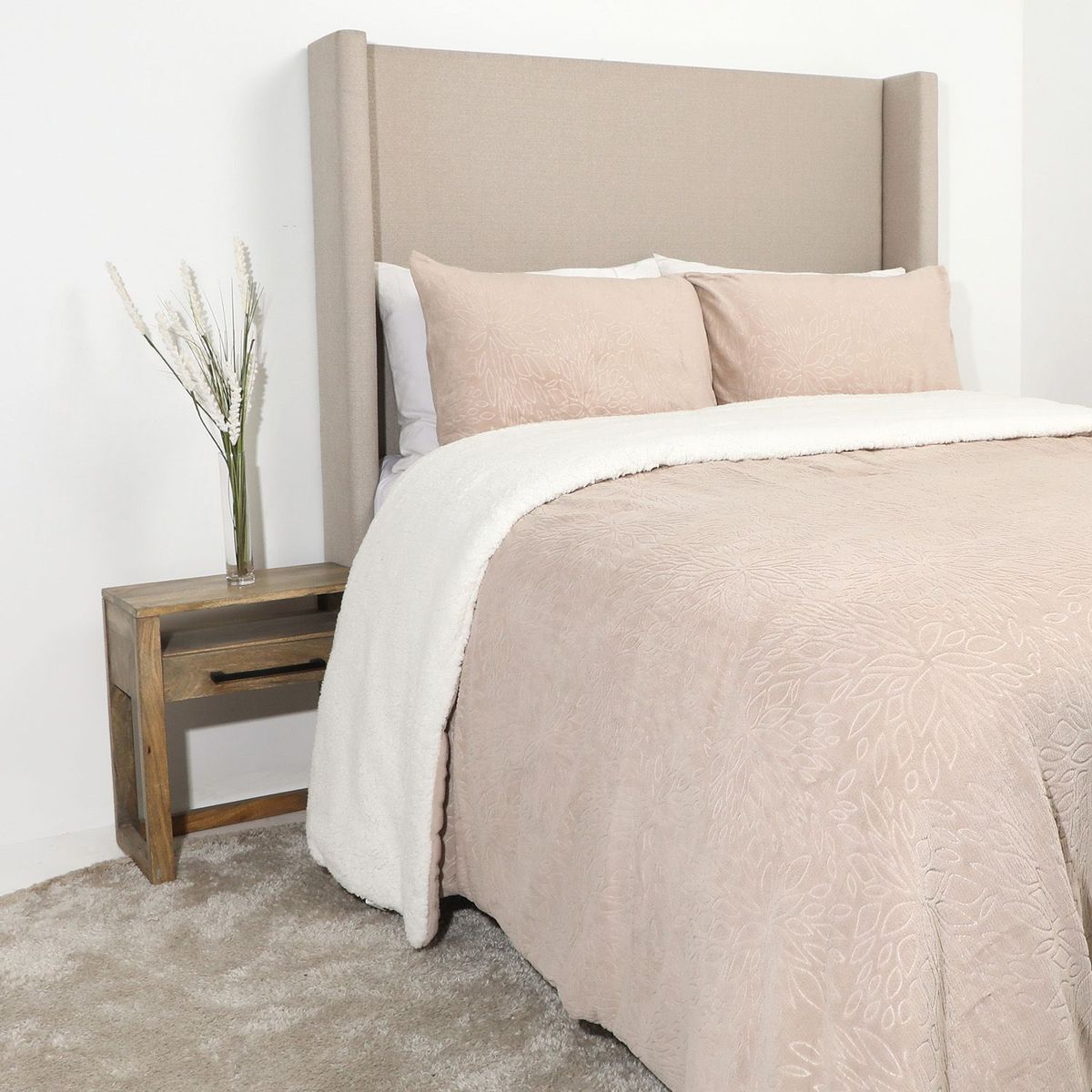 MICA - Cubrecama Coral Con Sherpa Mica