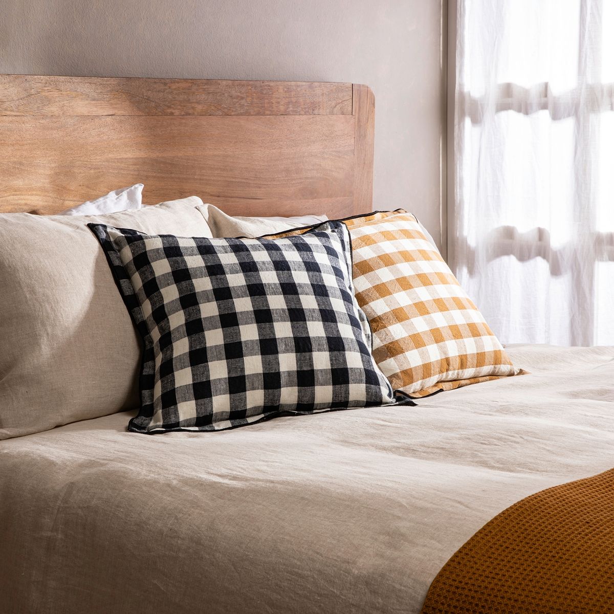 BASEMENT HOME - Cojín Bm Vichy Negro 45 X 45 Cm