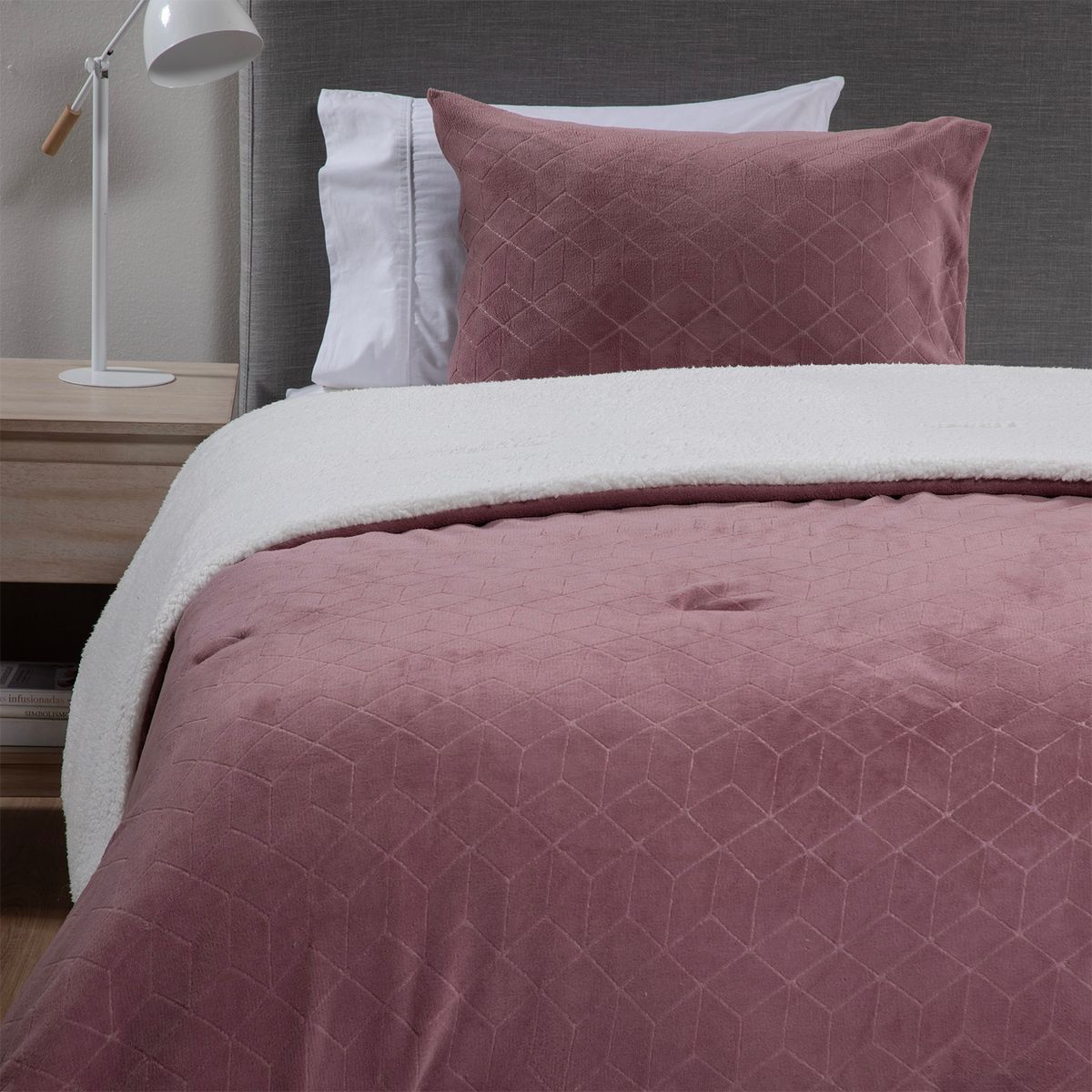 MICA - Cubrecama Coral Con Sherpa Mica