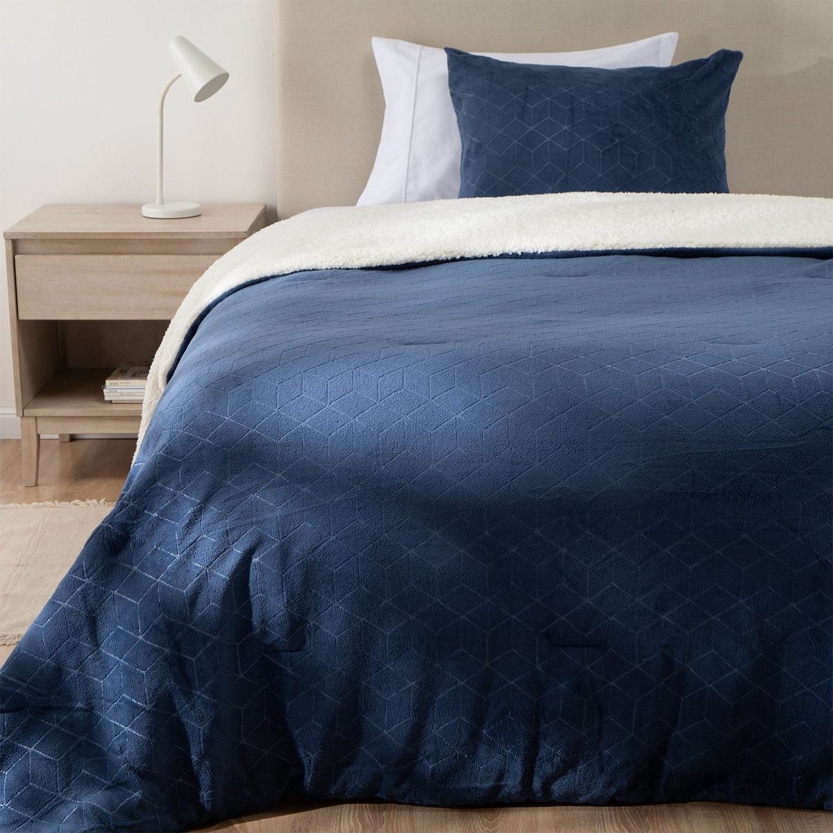 MICA - Cubrecama Coral Con Sherpa Mica