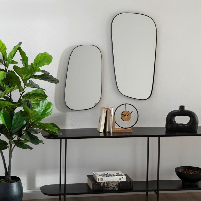 BASEMENT HOME - Espejo Round Negro 30x53cm