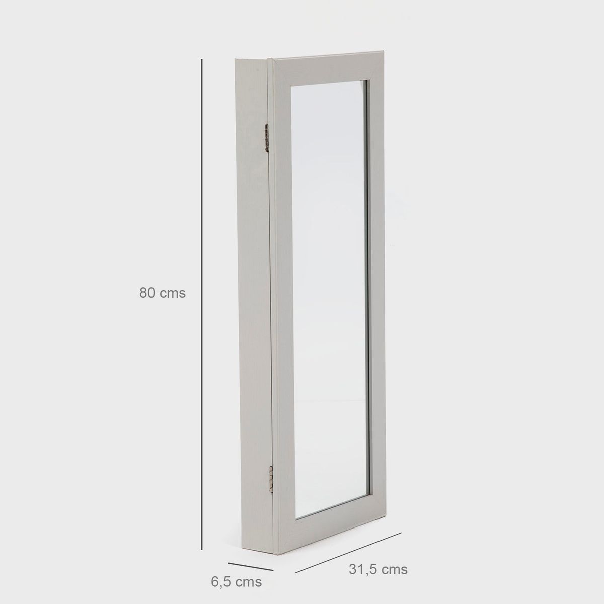 MICA - Espejo Joyero Colgante Blanco 80x31cm