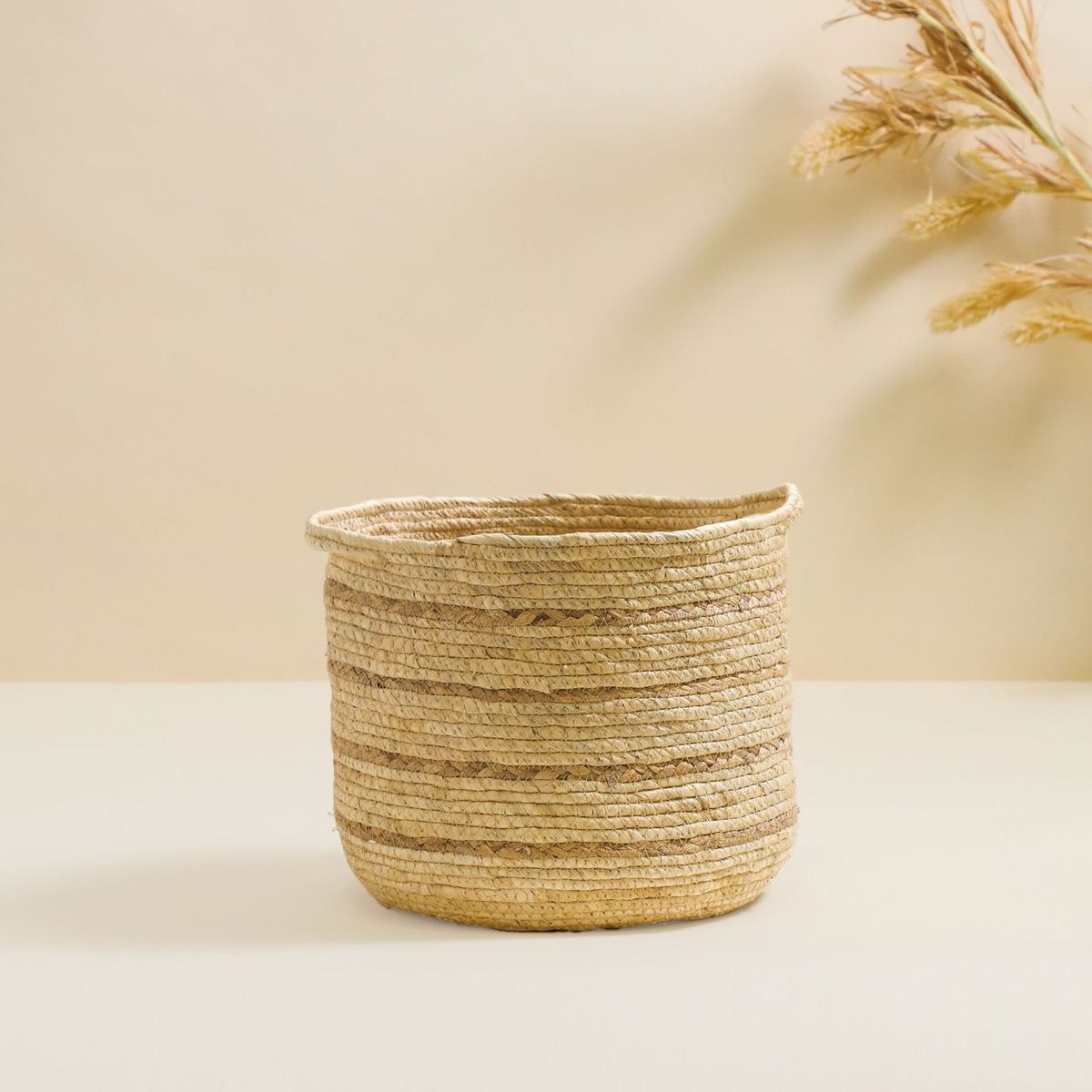 MICA - Canasto Rattán Rayas 24x27cm