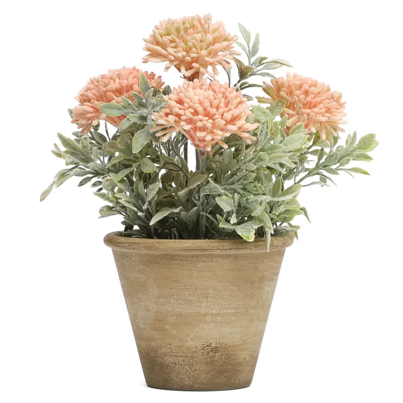 MICA - Planta Artificial Crisantemo con Maceta 23cm