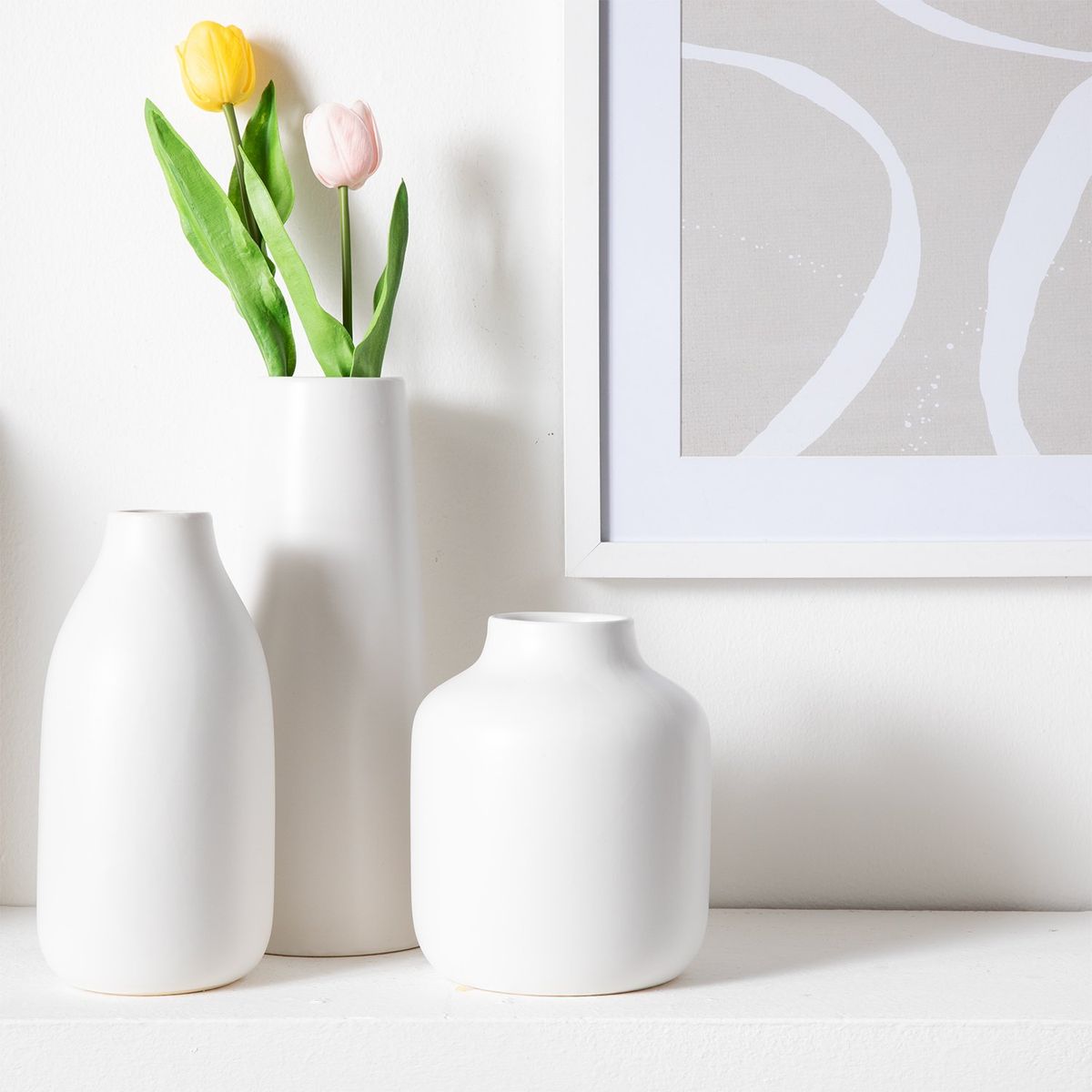 MICA - Rama Decorativa De Tulipán Rosa 45cm