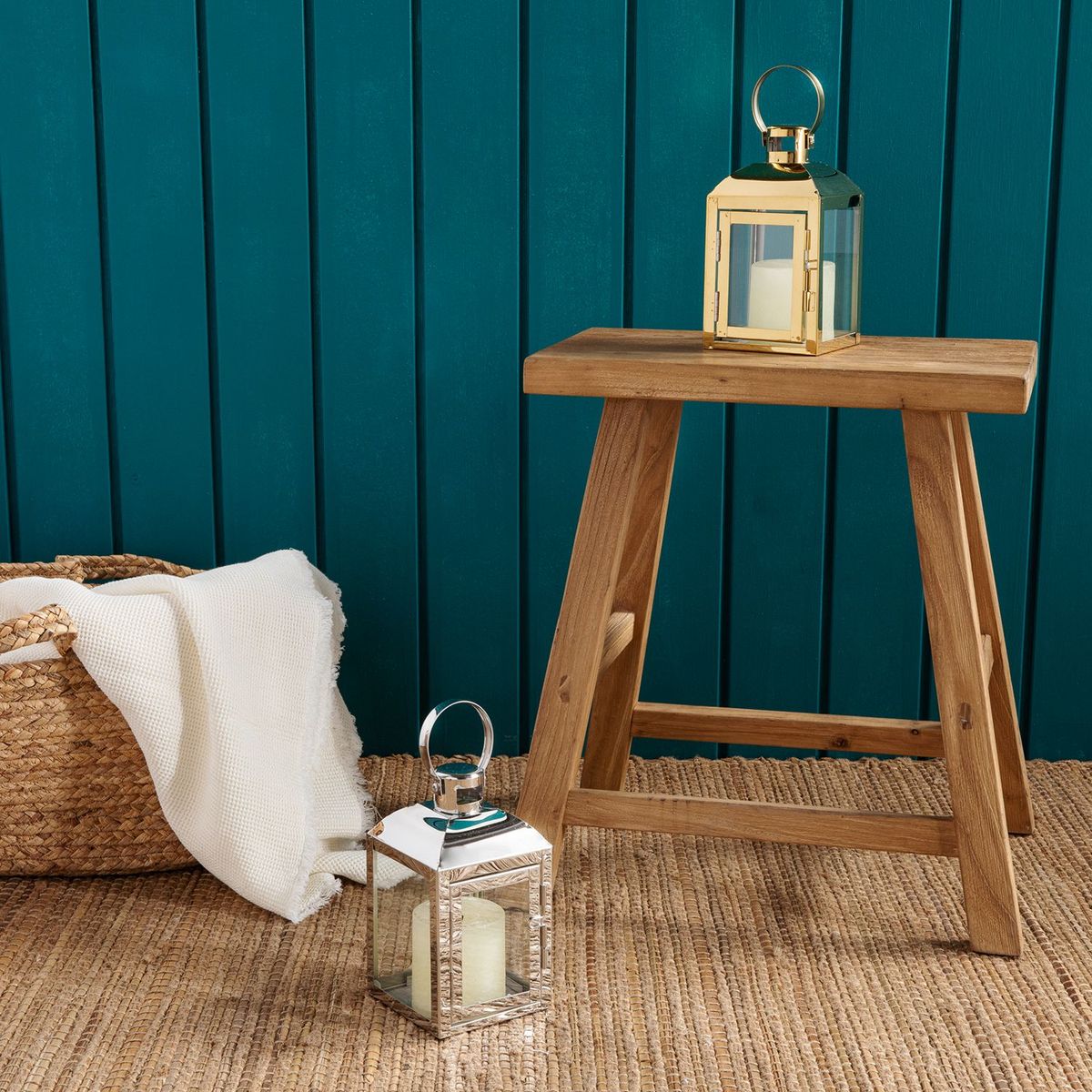 MICA - Farol Vela Acero 10x10x15.5cm Dor