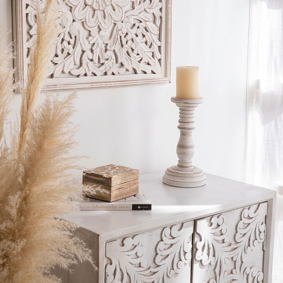 ROBERTA ALLEN - Candelabro Blanco 27cm