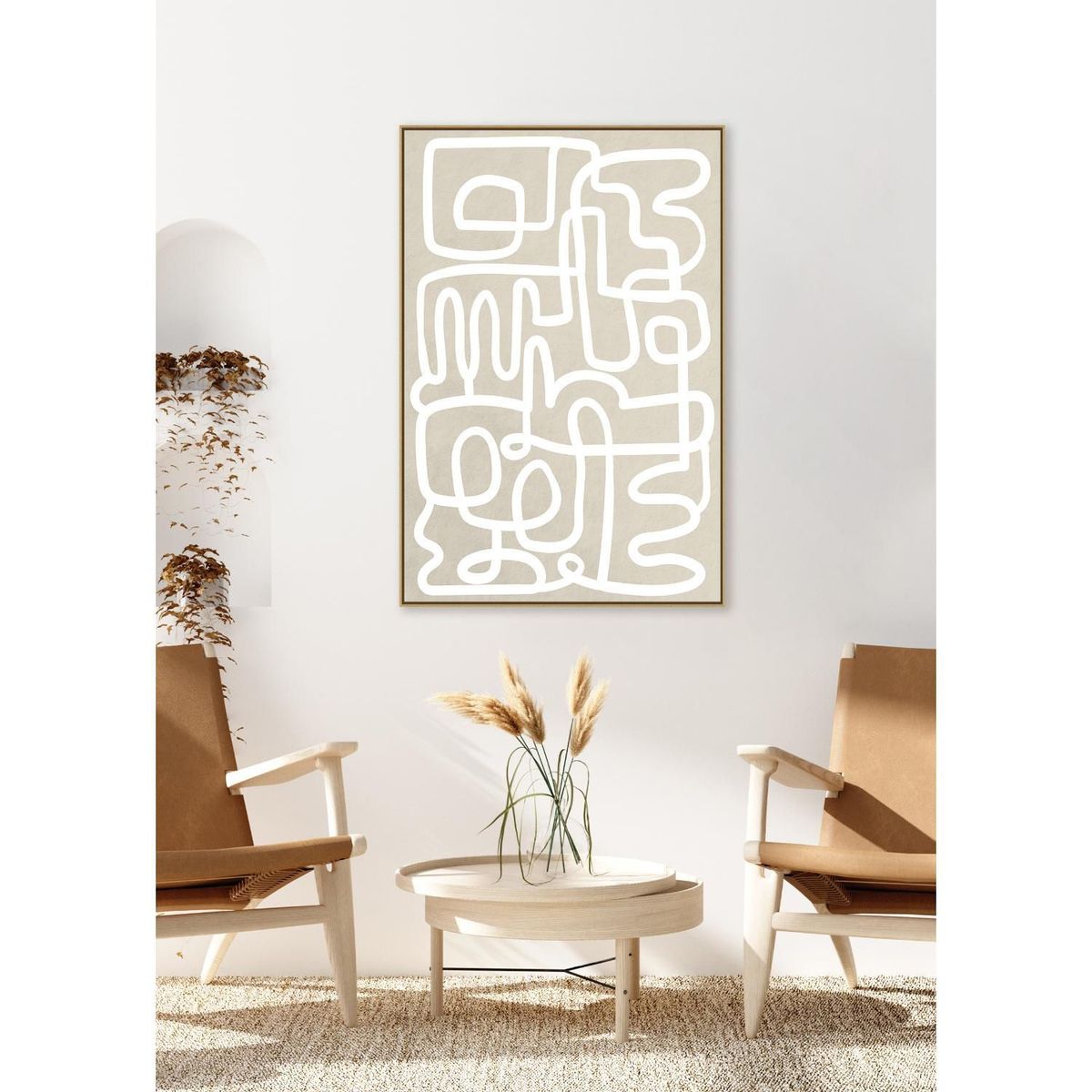 BASEMENT HOME - Cuadro Lineas Blancas 62x92cm