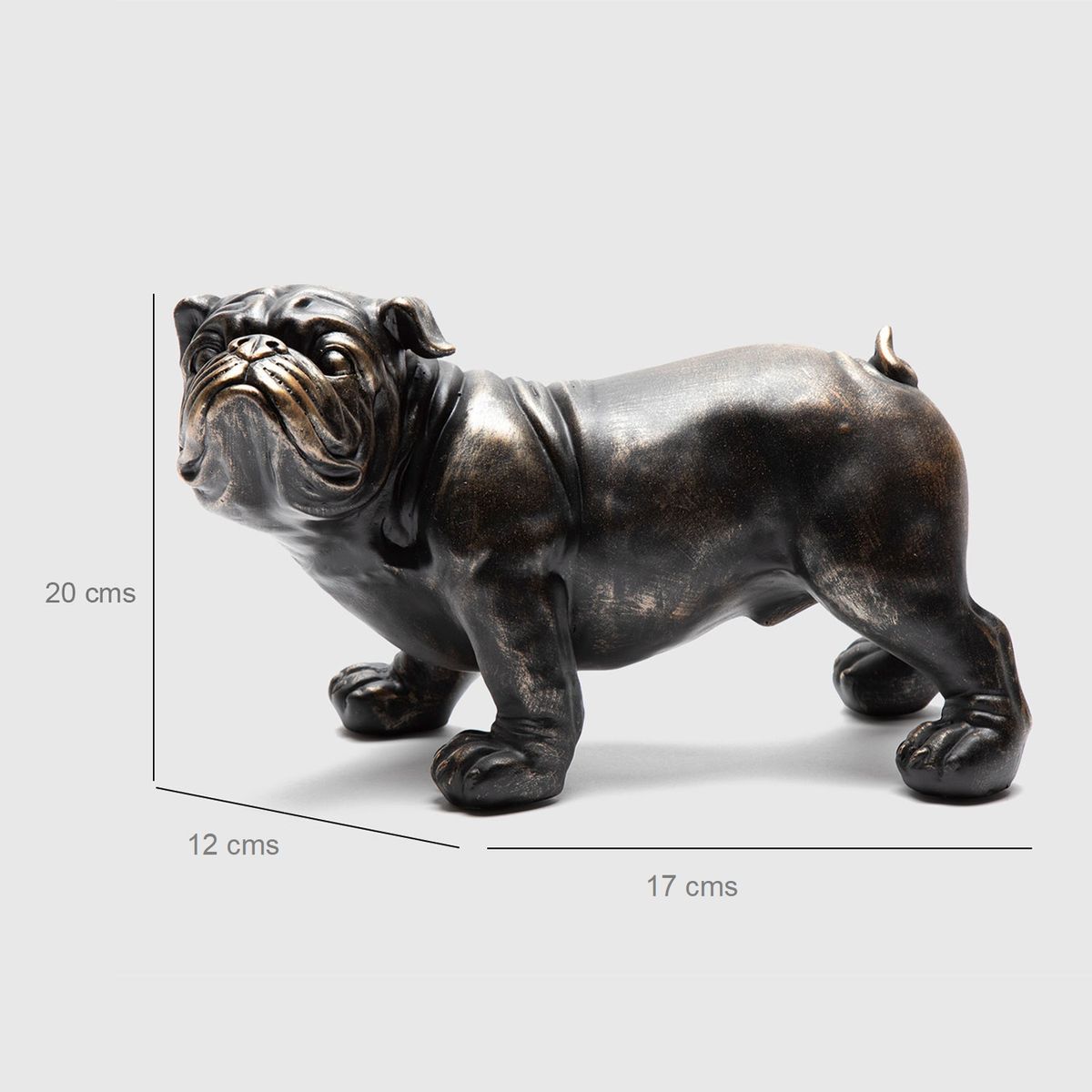 BASEMENT HOME - Adorno Bulldog Basement Home Poliresina Negro 22.5X12X20Cm