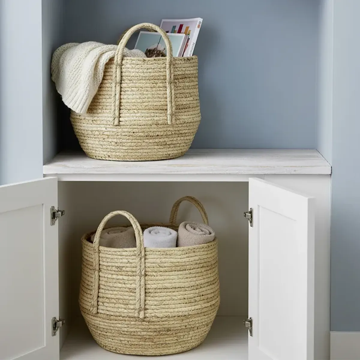 MICA - Set 2 Canastos Natural 24x23cm  -29x27cm