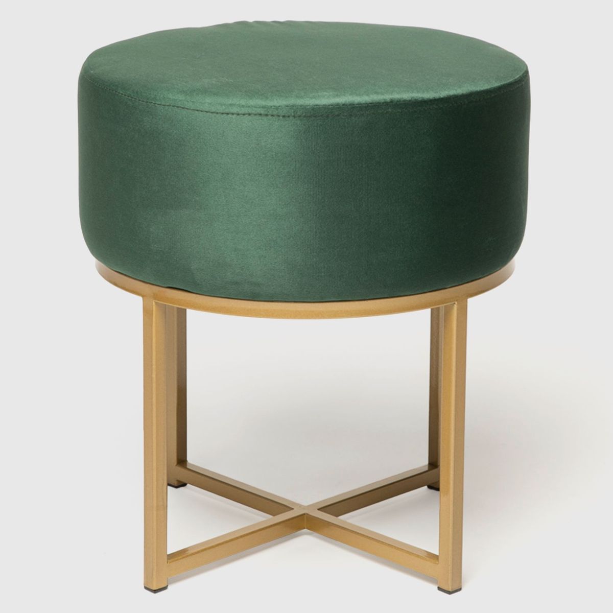 ROBERTA ALLEN - Pouff Velvet Metal Verde 40x45cm