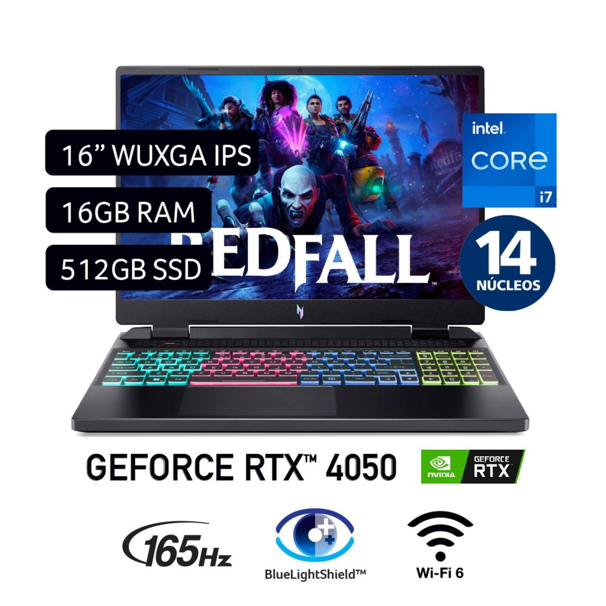 ACER - Gamer Acer Intel Core I7 Rtx4050 16gb 512gb Ssd 13va Gen Nitro 16 16"