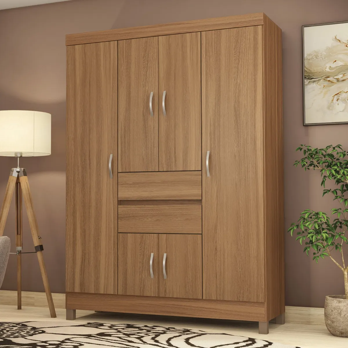 MICA - Ropero Trento 6 Puertas 2 Cajones