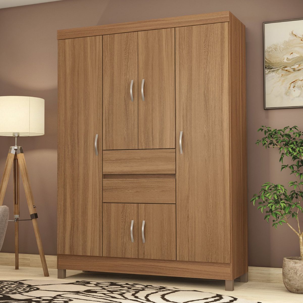 MICA - Ropero Trento 6 Puertas 2 Cajones